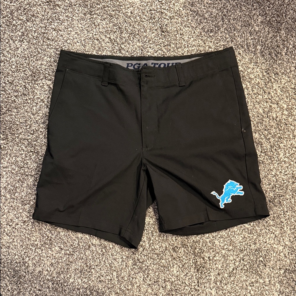 PGA Tour Black Detroit Lions Golf Shorts